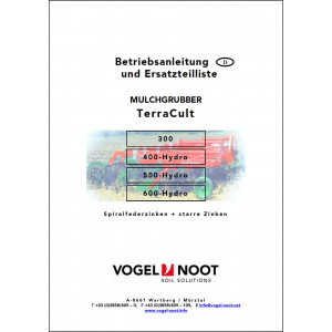 Vogel & Noot TerraCult Mulchgrubber 300/400/500/600 Hydro Betriebsanleitung