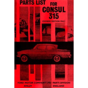 Ford Consul 315, Parts List