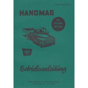 Hanomag HA 4000, HA 4500 Kleinlaster, Betriebsanleitung