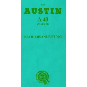 Austin A 40 Mark II, Betriebsanleitung