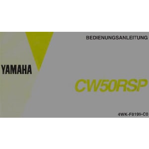 Yamaha CW 50 RSP, Bedienungsanleitung