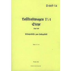 Steyr Lastkraftwagen 1,5 t, Typ 640, Ersatzteilliste zum Fahrgestell