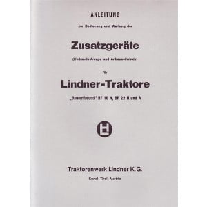 Lindner BF 16 N, BF 22 N und BF 22 A, Zusatzgeräte, Betriebsanleitung und Ersatzteilkatalog