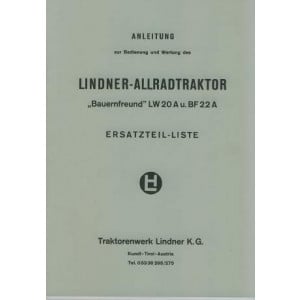 Lindner LW 20A und BF 22A Betriebsanleitung Ersatzteilkatalog