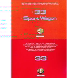 Alfa Romeo 33 Sport Wagon, Betriebsanleitung