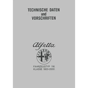 Alfa Romeo Alfetta 1800-2000 (Typ 116) Technische Daten und Reparaturvorschriften