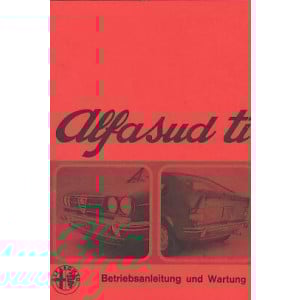 Alfa Romeo Alfasud ti, Betriebsanleitung