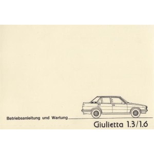Alfa Romeo Giulietta 1,3 und 1,6, Betriebsanleitung