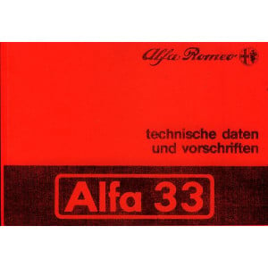 Alfa Romeo 33, technische Daten, Reparaturvorschriften