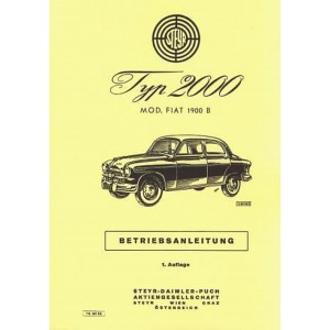 Steyr Typ 2000, Mod. Fiat 1900 B, Betriebsanleitung