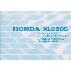 Honda XL250S Betriebsanleitung