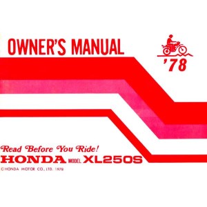 Honda XL250S Owner's Manual