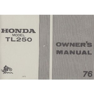 Honda TL250 Owners Manual