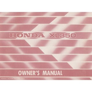Honda XL350 Owner's Manual