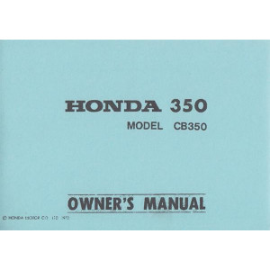 Honda CB350 Owner's Manual