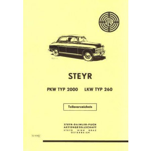 Steyr Typ 2000 PKW und Typ 260 LKW Ersatzteilkatalog