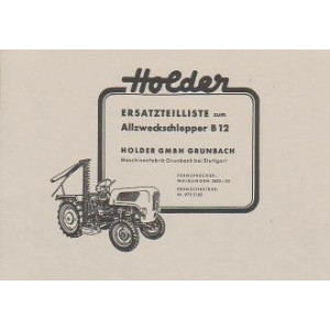 Holder B 12 Allzweckschlepper Ersatzteilkatalog