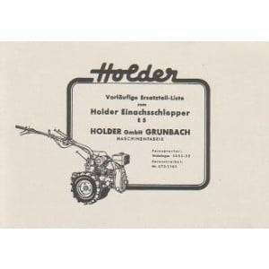 Holder E 5 Einachsschlepper, Ersatzteilkatalog