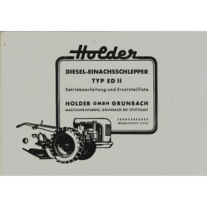 Holder ED II Betriebsanleitung und Ersatzteilkatalog