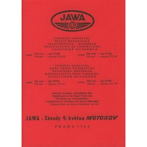 Jawa 250 und 350, 1 Zylinder, für Typen 579/01, 579/02, 575/01 und 575/02 Geländesport Ersatzteilkatalog (Nachtrag)