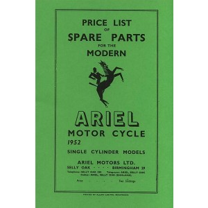 Ariel  Motor Cycle 1952 Single Cylinder Models Spare Parts