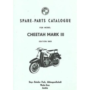 Puch Moped-Scooter, Cheetah Mark III, model DS with R-Fork, Spare-Parts-Catalog