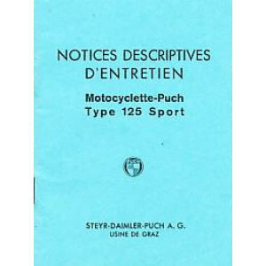 Puch 125 Sport Motocyclette – notices descriptives d´entretien