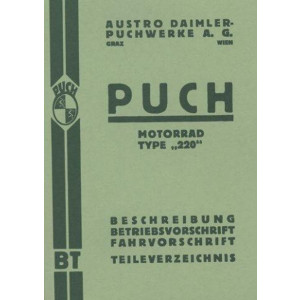 Puch 220, Betriebsanleitung und Ersatzeilkatalog