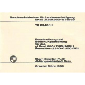 Puch Krad 250 MCH (österr.Bundesheer), Betriebsanleitung