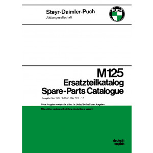 Puch M 125, (beinhaltet alle Modelle), Text in deutsch und englisch, Ersatzteilkatalog
