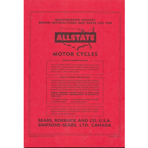 Allstate 250 MC, Moto Cross - Owners Manual, Repair Manual, Spare-parts Catalog