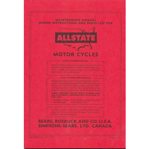 Allstate 250 MC, Moto Cross - Owners Manual, Repair Manual, Spare-parts Catalog