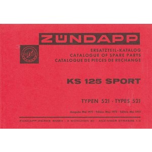 Zündapp KS125 Sport  Typen 521  Ersatzteilkatalog