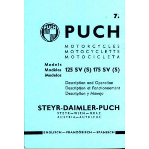 Puch 125 / 175, SV / SVS, Descripton / Operation, Fonctionnement, Manejo