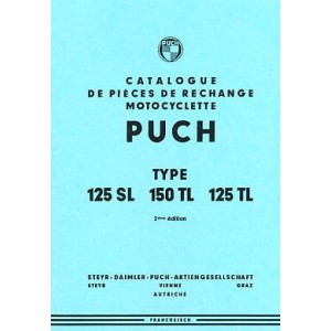 Puch Motocyclette, Type 125 SL, 150 TL, 125 TL, Catalogue de Pieces de Rechange