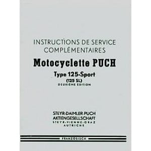 Puch 125-Sport (125 SL) Instructions de Service Complémentaires