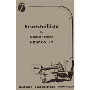 Speiser Primus 52 Gebläsehäcksler, Ersatzteilliste