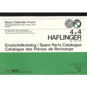 Puch Haflinger 700/703 AP/L, APT, APTL, AP/3, APL/3, APT/3, APTL/3 Ersatzteilkatalog