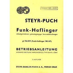 Puch Funk-Haflinger 700 AP, österr. Bundesheer, Zusatz-Betriebsanleitung mit Abbildungen, Bildtafeln und Schaltplänen