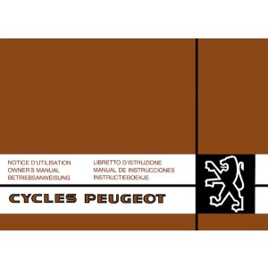 Peugeot Cycles 101, 102, 103 Betriebsanleitung