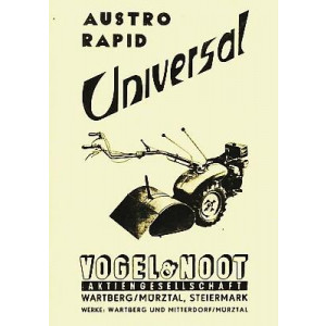 Vogel & Noot Austro Rapid Universal, Vogel & Noot, Betriebsanleitung