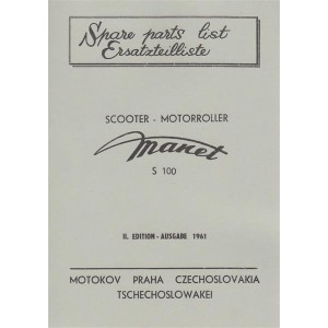 Motokov Scooter - Motorroller Manet S 100, Ersatzteilliste