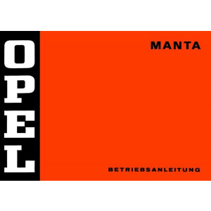 Opel Manta Betriebsanleitung