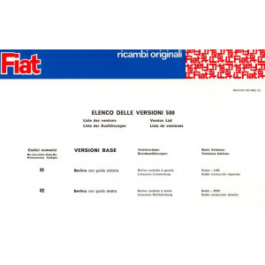 Fiat 500 (110 F), Ersatzteilkatalog