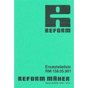 Reform RM 58, RM 158, RM 258,  R3, R4, R5 Ersatzteilliste