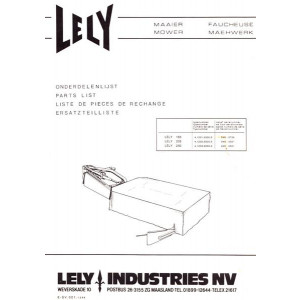 Lely Mähwerk 165, 205, 240, Ersatzteilliste