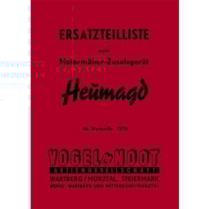 Vogel & Noot Heumagd (Motormäher-Zusatzgerät) Heuwender, Ersatzteilliste