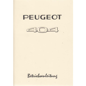 Peugeot 404, Betriebsanleitung