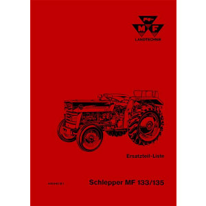 Massey-Ferguson MF 133 und MF 135, Ersatzteil-Liste