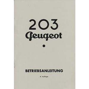 Peugeot 203, Betriebsanleitung